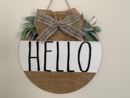 Hello Farmhouse Door Hanger