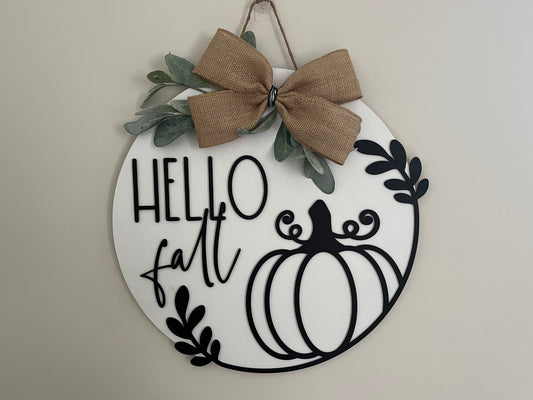 Hello Fall Farmhouse Door Hanger