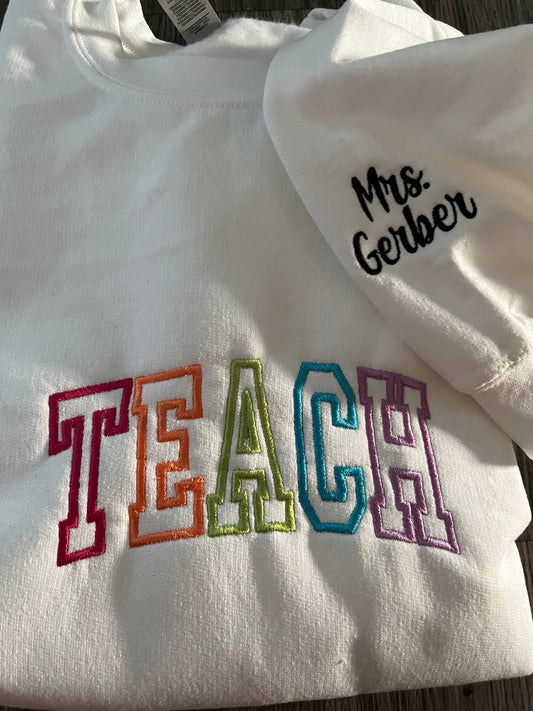 Rainbow Teach Crewneck