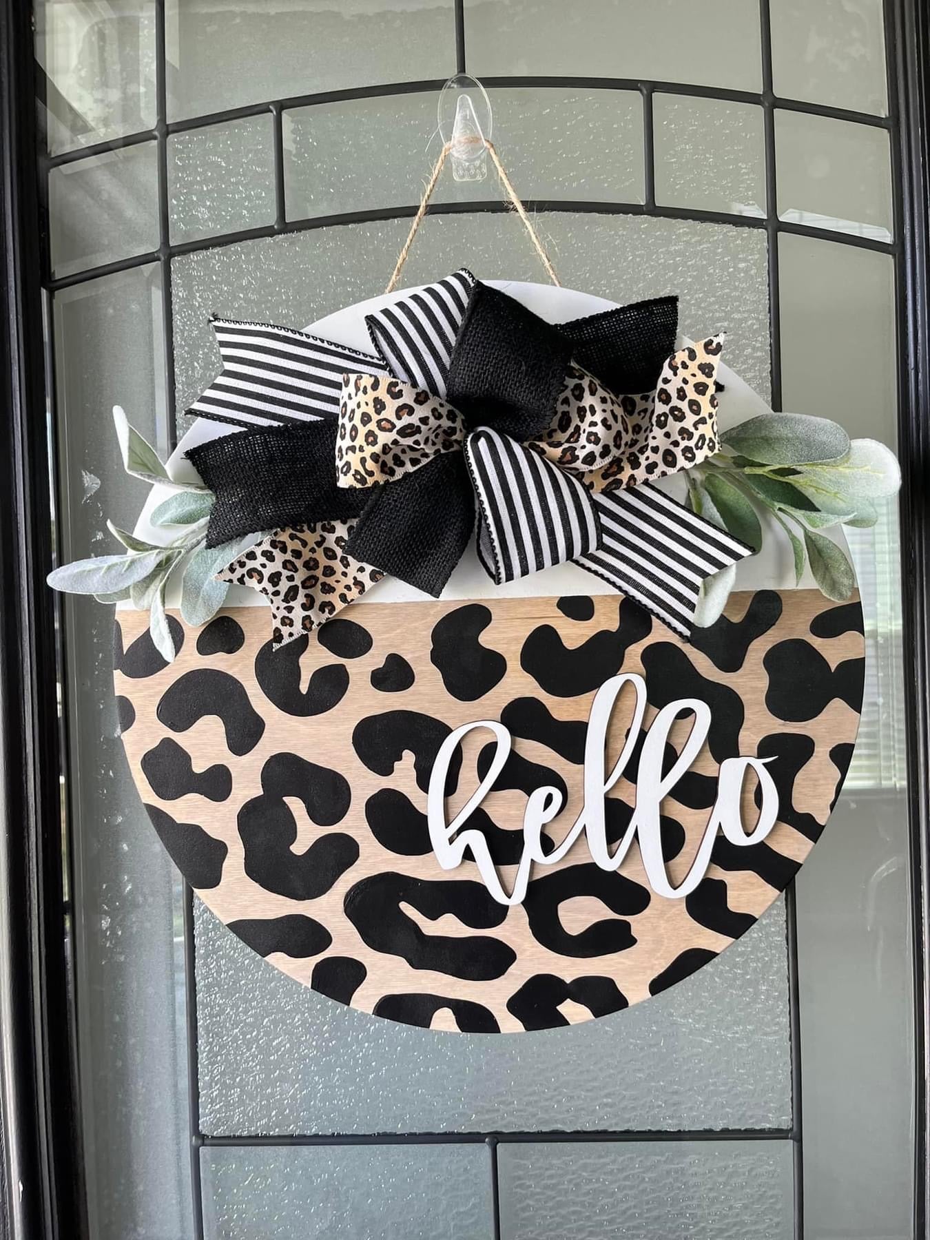 Leopard Stain Door Hanger