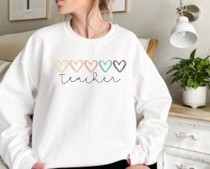 Dainty Heart Teacher Crewneck