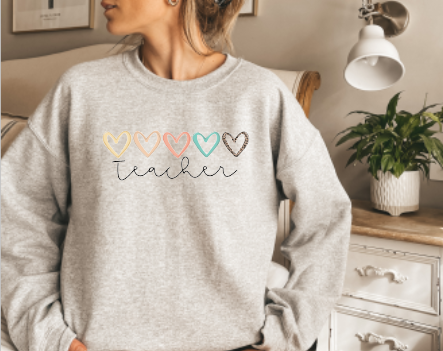 Dainty Heart Teacher Crewneck