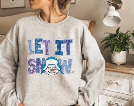 Let it Snow Faux Sequin Crewneck