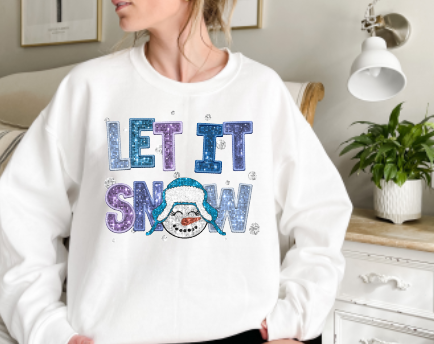 Let it Snow Faux Sequin Crewneck