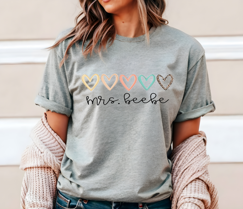 Custom Heart Teacher Shirt